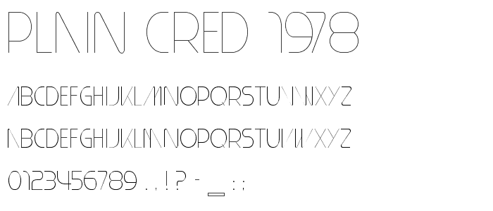 Plain Cred 1978 font